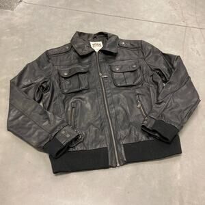 Vintage toxic hazard leather jacket